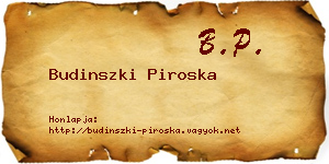 Budinszki Piroska névjegykártya
